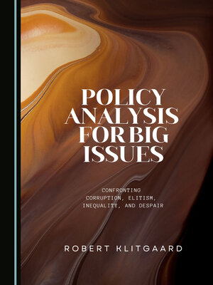 cover image of Policy Analysis for Big Issues